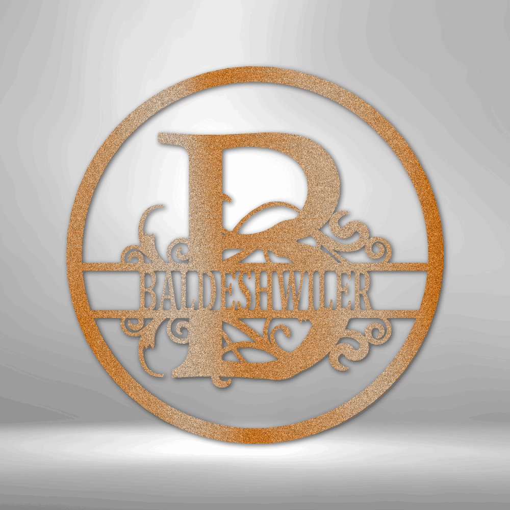 Split Circle Monogram - Personalized Steel Sign - Throttle Society